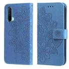 For OnePlus Nord CE 5G 7-petal Flowers Embossing Pattern Horizontal Flip PU Leather Case with Holder & Card Slots & Wallet & Photo Frame(Blue) - 1