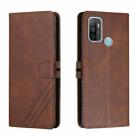 For OPPO A53 / A53s Stitching Style 2-Color Cow Texture Horizontal Flip PU Leather Case with Holder & Card Slot & Lanyard(Brown) - 1