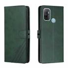 For OPPO A53 / A53s Stitching Style 2-Color Cow Texture Horizontal Flip PU Leather Case with Holder & Card Slot & Lanyard(Green) - 1