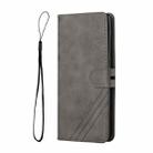 For OPPO A94 5G / A95 5G Stitching Style 2-Color Cow Texture Horizontal Flip PU Leather Case with Holder & Card Slot & Lanyard(Gray) - 2