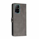For OPPO A94 5G / A95 5G Stitching Style 2-Color Cow Texture Horizontal Flip PU Leather Case with Holder & Card Slot & Lanyard(Gray) - 3