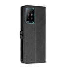 For OPPO A94 5G / A95 5G Stitching Style 2-Color Cow Texture Horizontal Flip PU Leather Case with Holder & Card Slot & Lanyard(Black) - 3