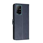 For OPPO A94 5G / A95 5G Stitching Style 2-Color Cow Texture Horizontal Flip PU Leather Case with Holder & Card Slot & Lanyard(Blue) - 3