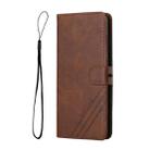 For OPPO A94 5G / A95 5G Stitching Style 2-Color Cow Texture Horizontal Flip PU Leather Case with Holder & Card Slot & Lanyard(Brown) - 2