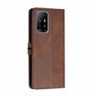 For OPPO A94 5G / A95 5G Stitching Style 2-Color Cow Texture Horizontal Flip PU Leather Case with Holder & Card Slot & Lanyard(Brown) - 3