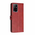 For OPPO A94 5G / A95 5G Stitching Style 2-Color Cow Texture Horizontal Flip PU Leather Case with Holder & Card Slot & Lanyard(Red) - 3