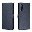 For Realme 7 Asia / Realme 7 Global Stitching Style 2-Color Cow Texture Horizontal Flip PU Leather Case with Holder & Card Slot & Lanyard(Blue) - 1