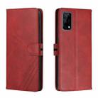 For Realme 7 5G Stitching Style 2-Color Cow Texture Horizontal Flip PU Leather Case with Holder & Card Slot & Lanyard(Red) - 1