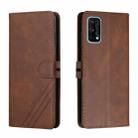 For Realme 7 Pro Stitching Style 2-Color Cow Texture Horizontal Flip PU Leather Case with Holder & Card Slot & Lanyard(Brown) - 1