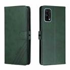 For Realme 7 Pro Stitching Style 2-Color Cow Texture Horizontal Flip PU Leather Case with Holder & Card Slot & Lanyard(Green) - 1