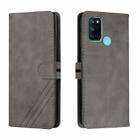 For Realme 7i Stitching Style 2-Color Cow Texture Horizontal Flip PU Leather Case with Holder & Card Slot & Lanyard(Gray) - 1