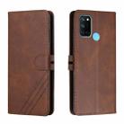 For Realme 7i Stitching Style 2-Color Cow Texture Horizontal Flip PU Leather Case with Holder & Card Slot & Lanyard(Brown) - 1