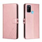 For Realme 7i Stitching Style 2-Color Cow Texture Horizontal Flip PU Leather Case with Holder & Card Slot & Lanyard(Rose Gold) - 1