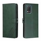 For Realme 8 5G Stitching Style 2-Color Cow Texture Horizontal Flip PU Leather Case with Holder & Card Slot & Lanyard(Green) - 1