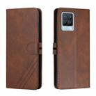For Realme 8 / 8 Pro Stitching Style 2-Color Cow Texture Horizontal Flip PU Leather Case with Holder & Card Slot & Lanyard(Brown) - 1