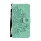 For vivo V21e 7-petal Flowers Embossing Pattern Horizontal Flip PU Leather Case with Holder & Card Slots & Wallet & Photo Frame(Green) - 2