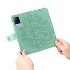 For vivo V21e 7-petal Flowers Embossing Pattern Horizontal Flip PU Leather Case with Holder & Card Slots & Wallet & Photo Frame(Green) - 5