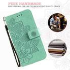For vivo V21e 7-petal Flowers Embossing Pattern Horizontal Flip PU Leather Case with Holder & Card Slots & Wallet & Photo Frame(Green) - 7