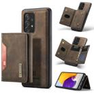 For Samsung Galaxy A72 5G / 4G DG.MING M2 Series 3-Fold Multi Card Bag Back Cover Shockproof Case with Wallet & Holder Function(Coffee) - 1