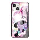 For iPhone 13 mini Tempered Glass + TPU Border Protective Case (Panda) - 1