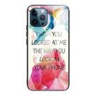 For iPhone 13 Pro Tempered Glass + TPU Border Protective Case (Watercolor) - 1