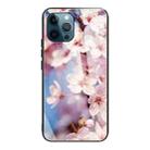 For iPhone 13 Pro Tempered Glass + TPU Border Protective Case (Cherry Blossoms) - 1