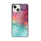 Starry Sky Pattern Tempered Glass + TPU Shockproof Protective Case For iPhone 13(Colorful Starry Sky) - 1