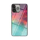 For iPhone 13 Pro Starry Sky Pattern Tempered Glass + TPU Shockproof Protective Case (Colorful Starry Sky) - 1