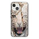 For iPhone 13 Colorful Painted Glass Shockproof Protective Case(Leopard) - 1