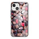 For iPhone 13 mini Colorful Painted Glass Shockproof Protective Case (Chocolate) - 1