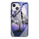 For iPhone 13 mini Colorful Painted Glass Shockproof Protective Case (Tree) - 1