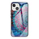 For iPhone 13 mini Colorful Painted Glass Shockproof Protective Case (Mandala) - 1