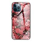 For iPhone 13 Pro Colorful Painted Glass Shockproof Protective Case (Flower) - 1