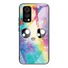 Colorful Painted Glass Shockproof Protective Case For OnePlus Nord 2 5G(Big Eyes Animal) - 1