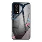 Colorful Painted Glass Shockproof Protective Case For OnePlus Nord 2 5G(Technology Rhombus) - 1