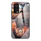 Colorful Painted Glass Shockproof Protective Case For OnePlus Nord 2 5G(Lion) - 1