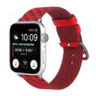 Nylon Single Loop Watch Band For Apple Watch Ultra 49mm / Series 8&7 45mm / SE 2&6&SE&5&4 44mm / 3&2&1 42mm(Red+Dark Red) - 1