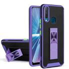 For vivo Y17 / Y12 / Y15 / Y11 Dual-color Skin Feel TPU + PC Magnetic Shockproof Case with Invisible Holder(Purple) - 1
