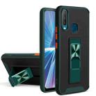 For vivo Y17 / Y12 / Y15 / Y11 Dual-color Skin Feel TPU + PC Magnetic Shockproof Case with Invisible Holder(Dark Green) - 1