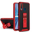 For vivo Y17 / Y12 / Y15 / Y11 Dual-color Skin Feel TPU + PC Magnetic Shockproof Case with Invisible Holder(Red) - 1