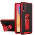 For vivo Y20 Dual-color Skin Feel TPU + PC Magnetic Shockproof Case with Invisible Holder(Red) - 1