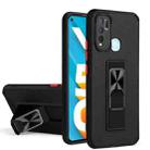 For vivo Y50 / Y30 Dual-color Skin Feel TPU + PC Magnetic Shockproof Case with Invisible Holder(Black) - 1