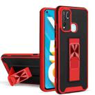 For vivo Y50 / Y30 Dual-color Skin Feel TPU + PC Magnetic Shockproof Case with Invisible Holder(Red) - 1