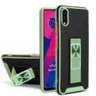For vivo Y93 Dual-color Skin Feel TPU + PC Magnetic Shockproof Case with Invisible Holder(Green) - 1