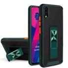 For vivo Y93 Dual-color Skin Feel TPU + PC Magnetic Shockproof Case with Invisible Holder(Dark Green) - 1