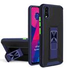 For vivo Y93 Dual-color Skin Feel TPU + PC Magnetic Shockproof Case with Invisible Holder(Blue) - 1