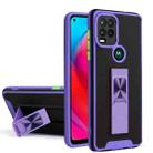 For Motorola Moto G Stylus 2021 Dual-color Skin Feel TPU + PC Magnetic Shockproof Case with Invisible Holder(Purple) - 1