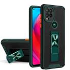 For Motorola Moto G Stylus 2021 Dual-color Skin Feel TPU + PC Magnetic Shockproof Case with Invisible Holder(Dark Green) - 1