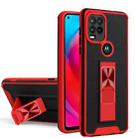 For Motorola Moto G Stylus 2021 Dual-color Skin Feel TPU + PC Magnetic Shockproof Case with Invisible Holder(Red) - 1