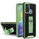 For Motorola Moto G60 Dual-color Skin Feel TPU + PC Magnetic Shockproof Case with Invisible Holder(Green) - 1